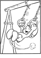 A coloring page of the smurfs